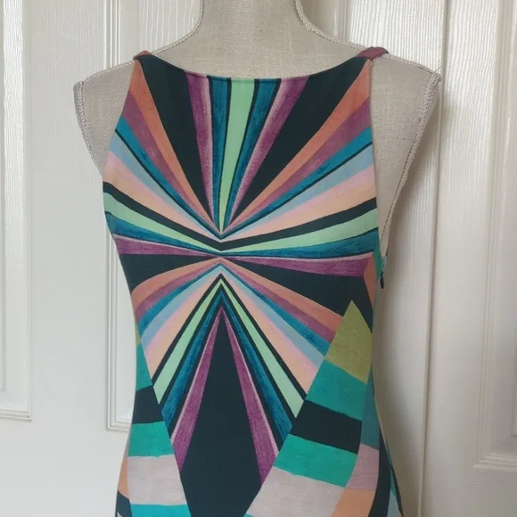 Mara Hoffman Prism V Back Geometric Patterned Midi Dress - Picture 6 of 10